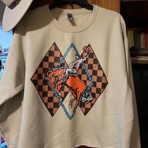 Rodeo Graphic Sweatshirt, western, cowboy, bucking horse